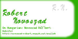 robert novoszad business card